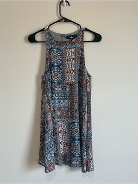 LULUS Boho Patch Work Mini Dress - Size Small